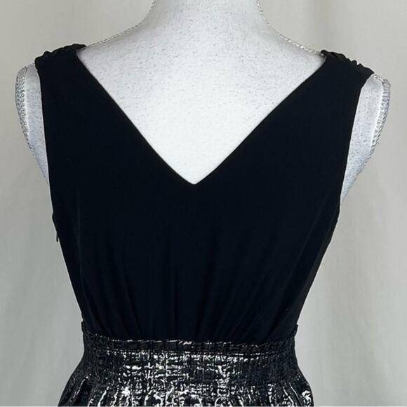 Max And Cleo Black & Metallic Silver WhimsiGoth BabyDoll Chic Dress NWOT Size 2 - Picture 6 of 13